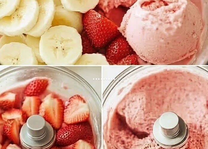 آيس كريم الموز والفراولة بدون كريمة! صحي وسهل وطعمه هيخليكي تنسي الجاهز خالص